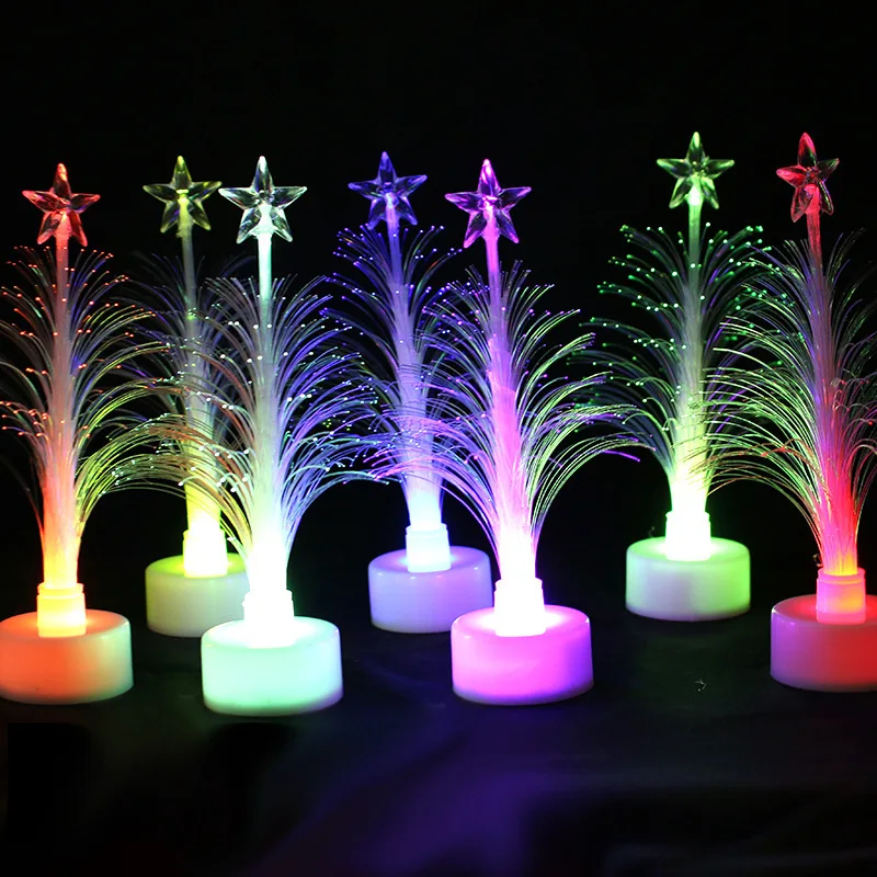 Multicolor Fiber Optic Christmas Tree Novelty Starry Sky Light Luminous Desktop Lights for Christmas Atmosphere Home Decor