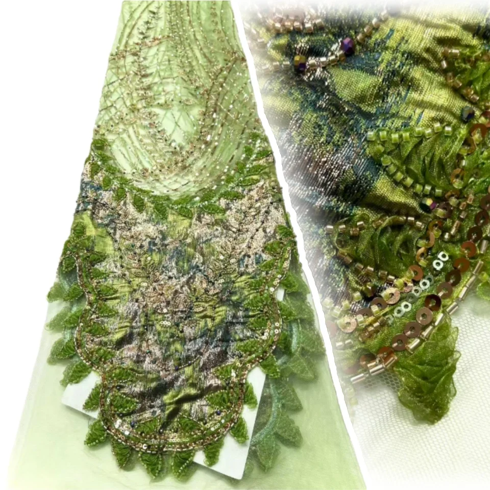 

High-End Embroidery Lace 2026 High Quality French Net Sequins Tulle African Lace Fabric for Luxury Wedding Party Women SZ1945