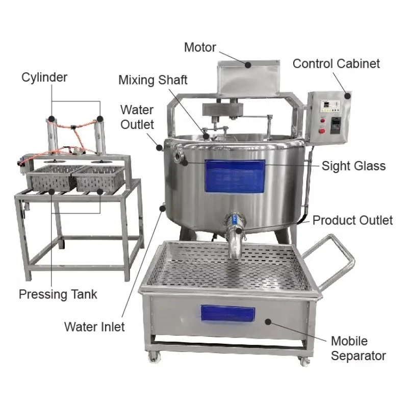 Mozzarella Cheese Making Machine Stainless Steel Cheese Press Machine Small Scale Mozzarella Cheese Production Line for Pizza