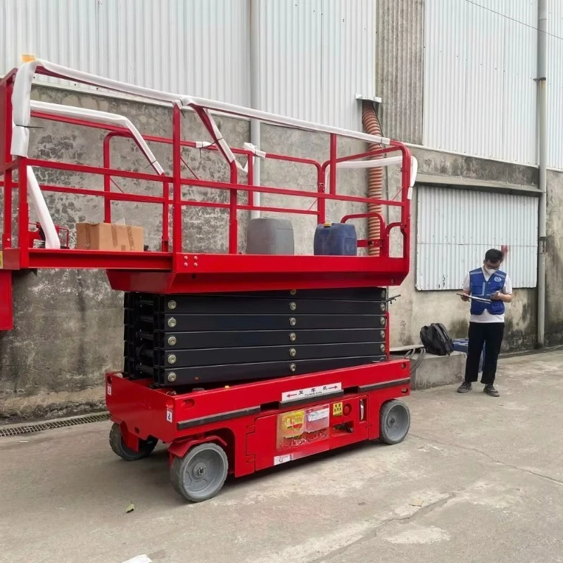 8m Electric Scissor Lift Platform 500kg 220V Towable Aerial Work Platform for 10m Working Height and Event Maintenance