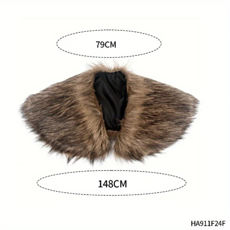 Unisex Viking faux fur cape shawl, warrior cape cosplay costume accessories image 4