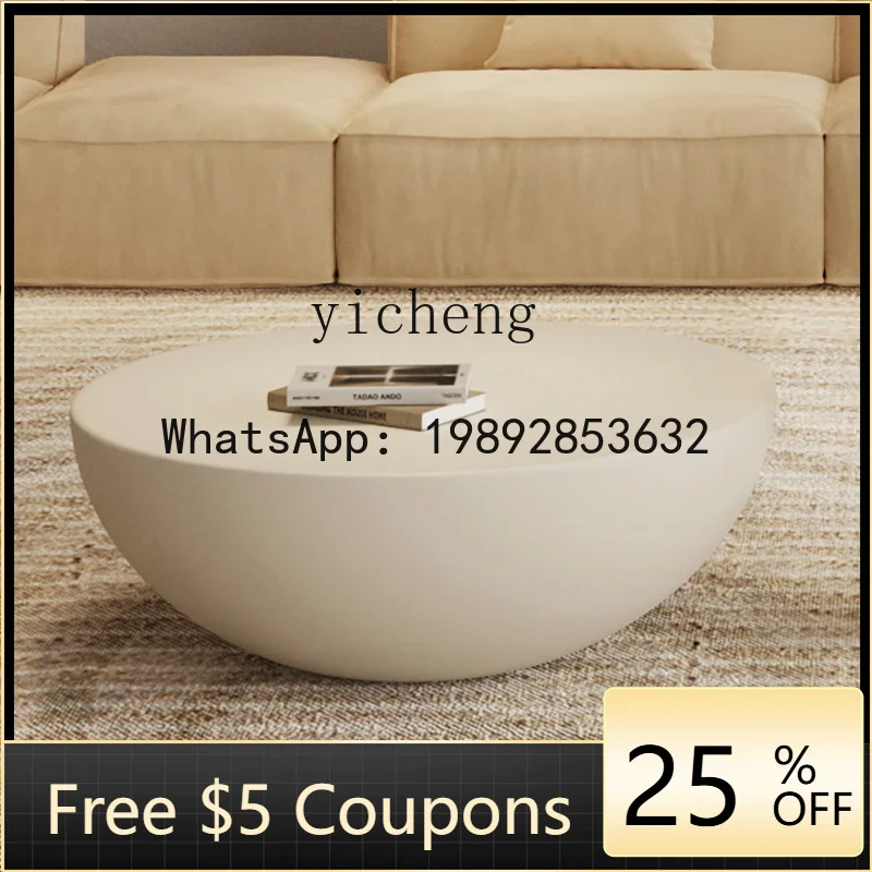 

Z3 white round coffee table combination high-end art living room home modern and simple side table