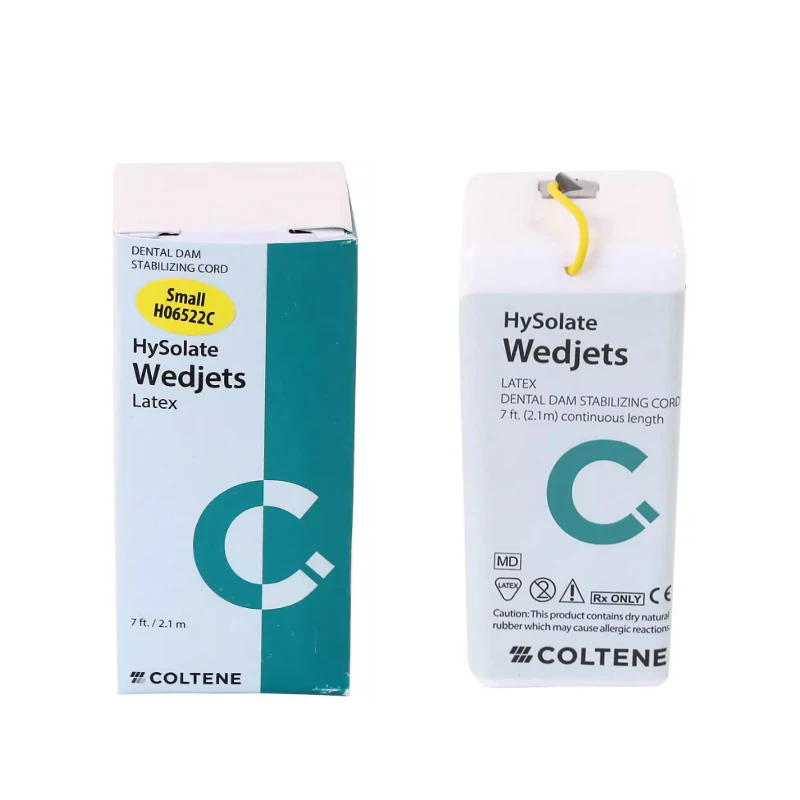 1 Box COLTENE HySolate Wedjets Dental Dam Stabilizing Cord 7 ft 2m Continuous Length Rubber Dam Retention Wedge Cord