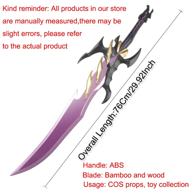 Nowy Model 2025 Gorąca Gra Mobilna Solo Przebranie Broń Bambusowa Drewniany Miecz Rekwizyty Cosplay Miecze Nie Ostre Prezent na Boże Narodzenie