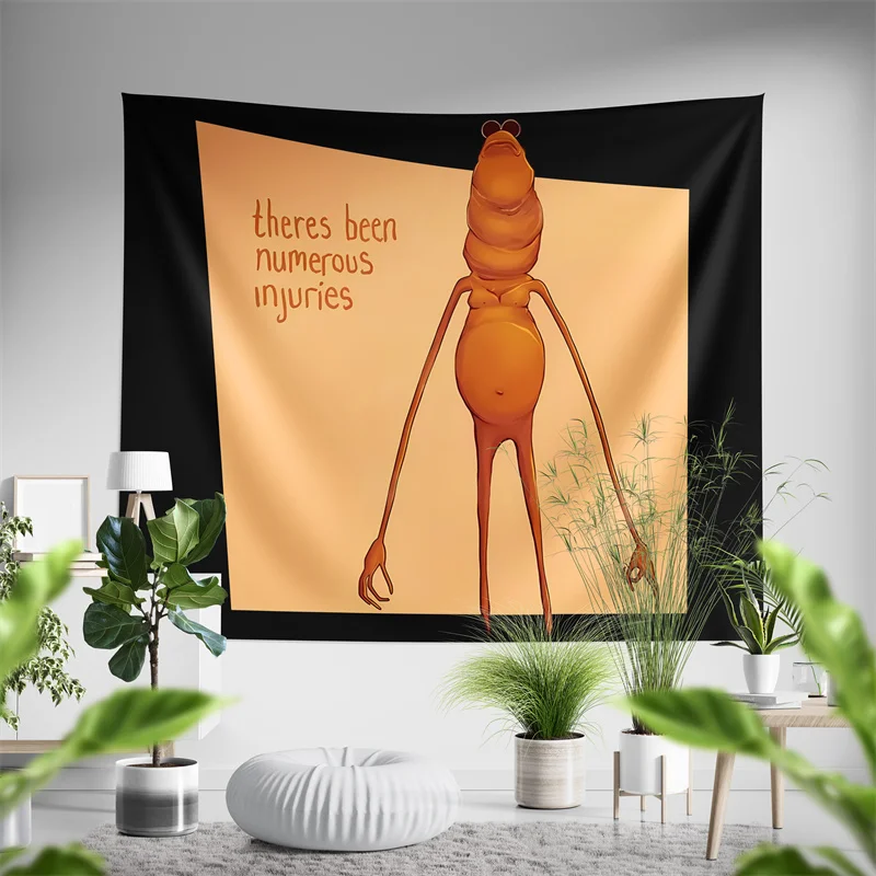 Aertemisi Marcus the Worm Funny Meme There's Been Numerous Injuries Tapestry Wall Hanging Art for Bedroom Living Room Decor