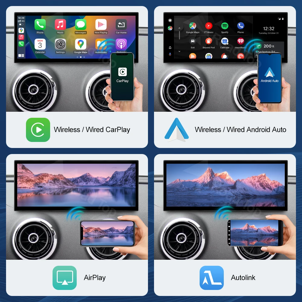 شاشة 12.3 بوصة تعمل باللمس شاشة الوسائط المتعددة لأودي A3 2014-2019 Airplay Miracast وظيفة لاسلكية Carplay أندرويد السيارات