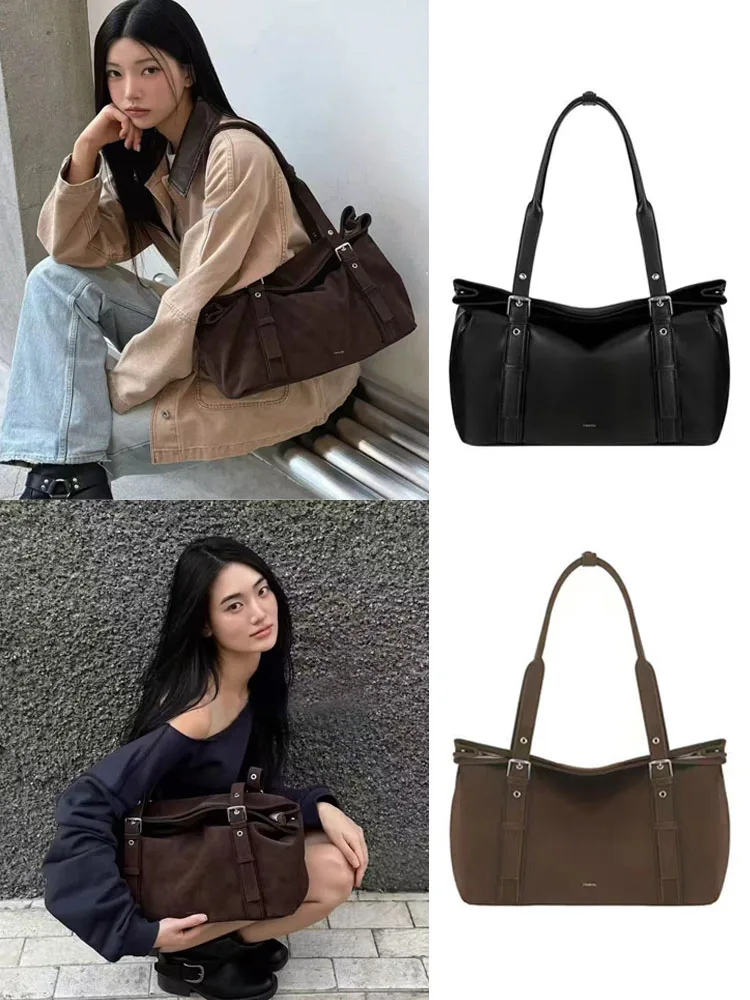 

Большая сумка-тоут Capaci, сумка для подмышек, сумка на одно плечо для осени и зимы, женская сумка из мягкой кожи, корейская сумка Sle