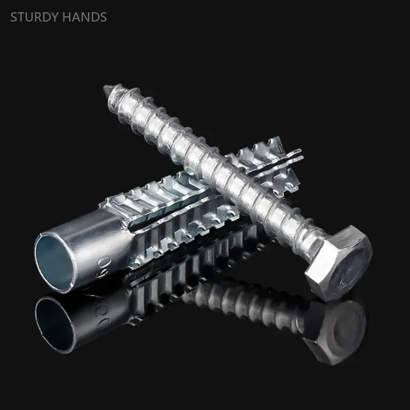 40PCSt carbon steel serrated gecko expansion bolt, lightweight brick, cement wall, hollow brick, metal expansion pipe screw