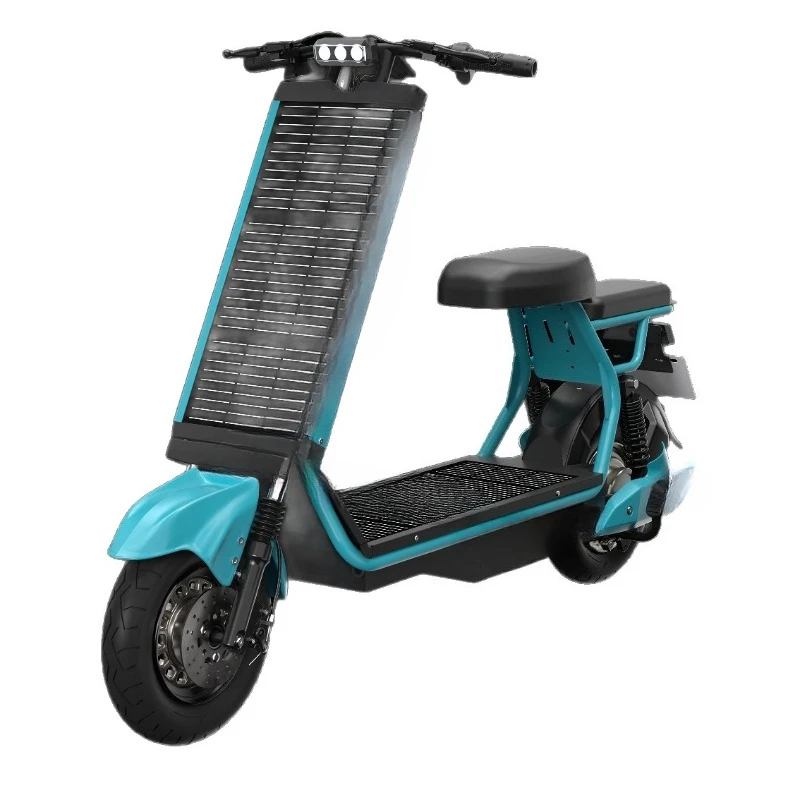 Solar electric vehicle large battery scooter energy saving long endurance scooter