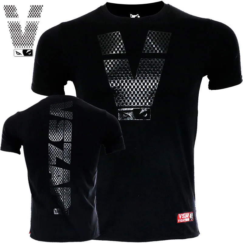 

VSZAP Cotton Gym Fighting Gym Casual sports wear Short sleeve Jiu-jitsu boxing Muay Thai Taekwondo printed T-shirt sports