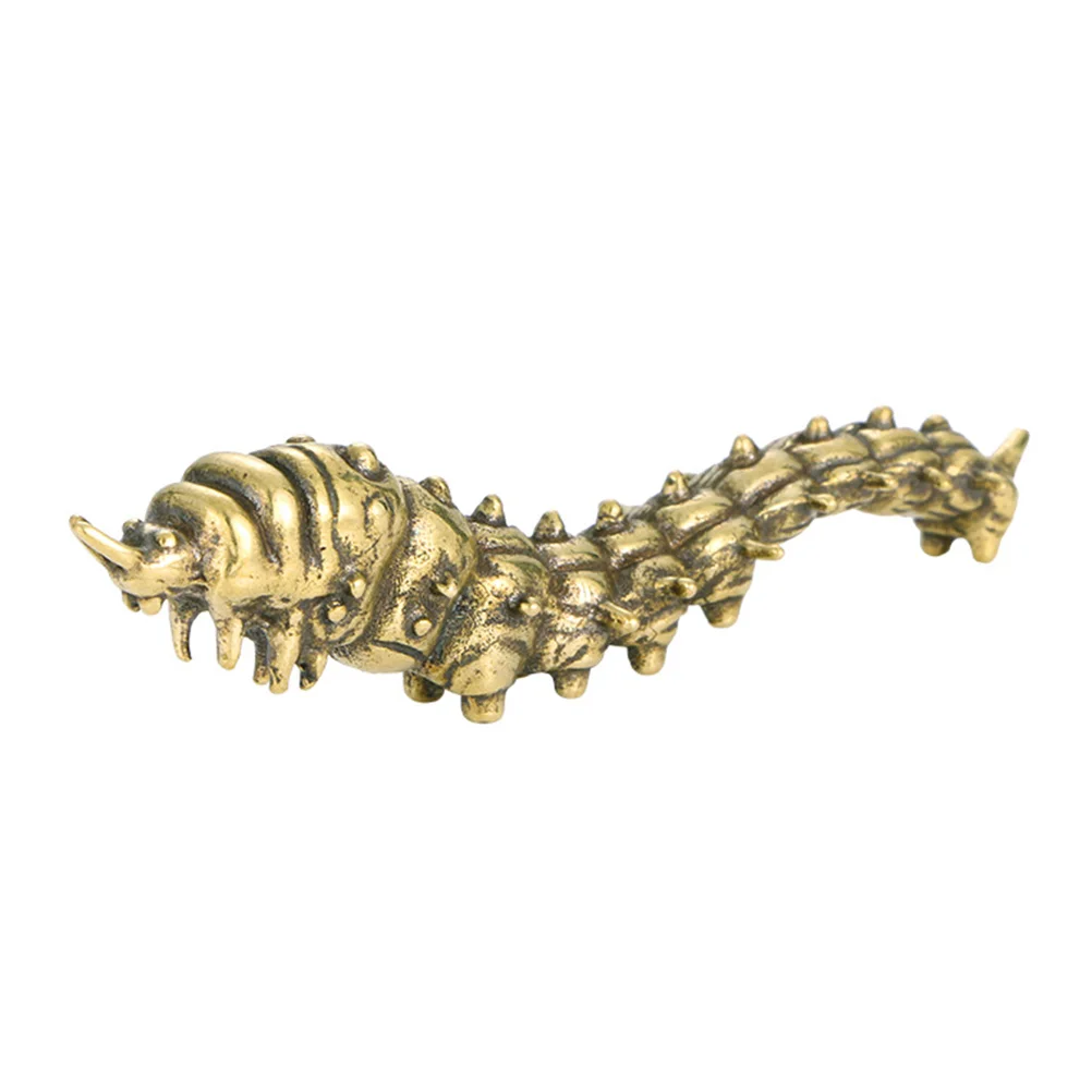 Caterpillar Statue Figurine Insect Brass Sculpture Insects Decoration Figurines Animal Figure Ornament Toy Mini Decor Garden