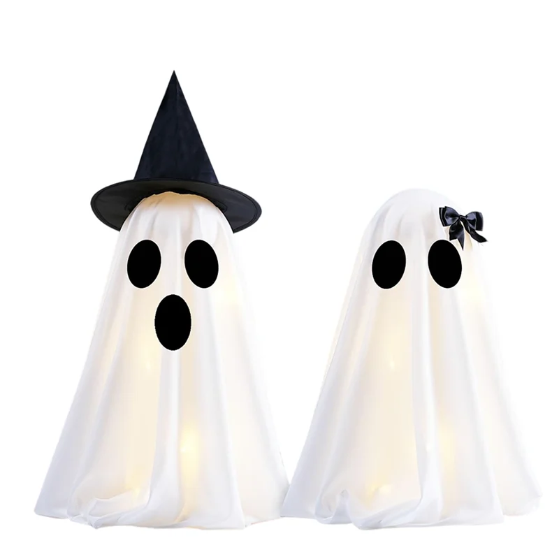 

Для украшений с призраками на Хэллоуин, светящийся набор из 2 жутких поделки своими руками, страшный домашний декор для домашнего декора