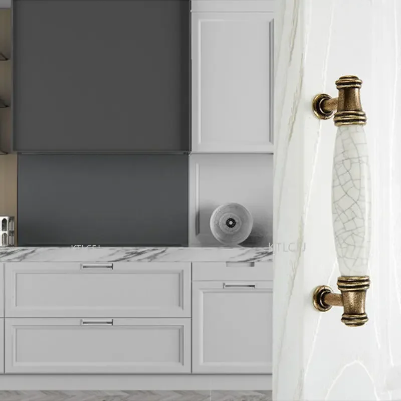 European Style Modern Minimalist Pastoral Ceramic Knob Drawer Shoe Cupboard Door Single Hole Wardrobe Handle