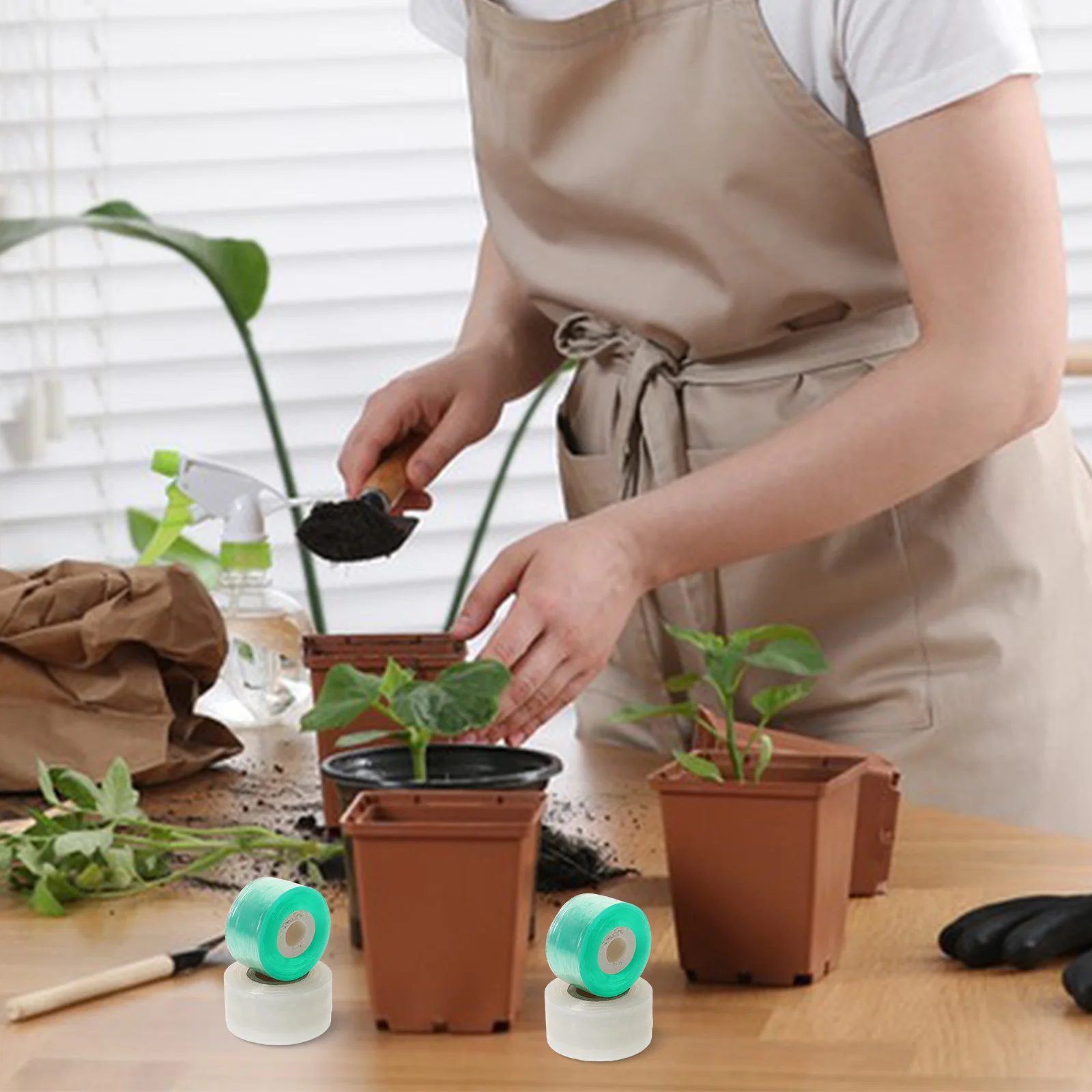 

4 Rolls Household Nursery Tape Good Light Transmission for Budding Grafting Increases Plant Survival Rate Grafting Tape