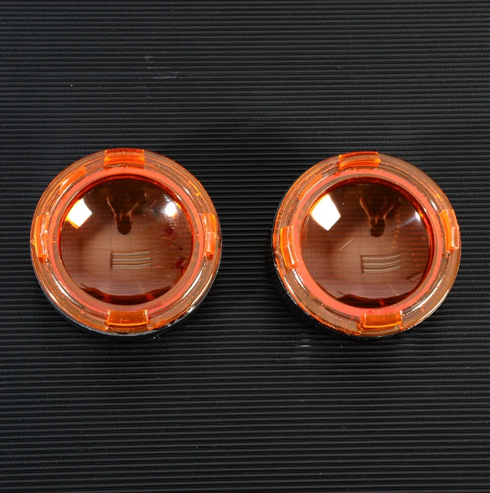 Matte black Visor-Style Turn Signal Bezels w/amber Bullet Lens for Harley DYNA Sportster 883XL 1200XL Road King