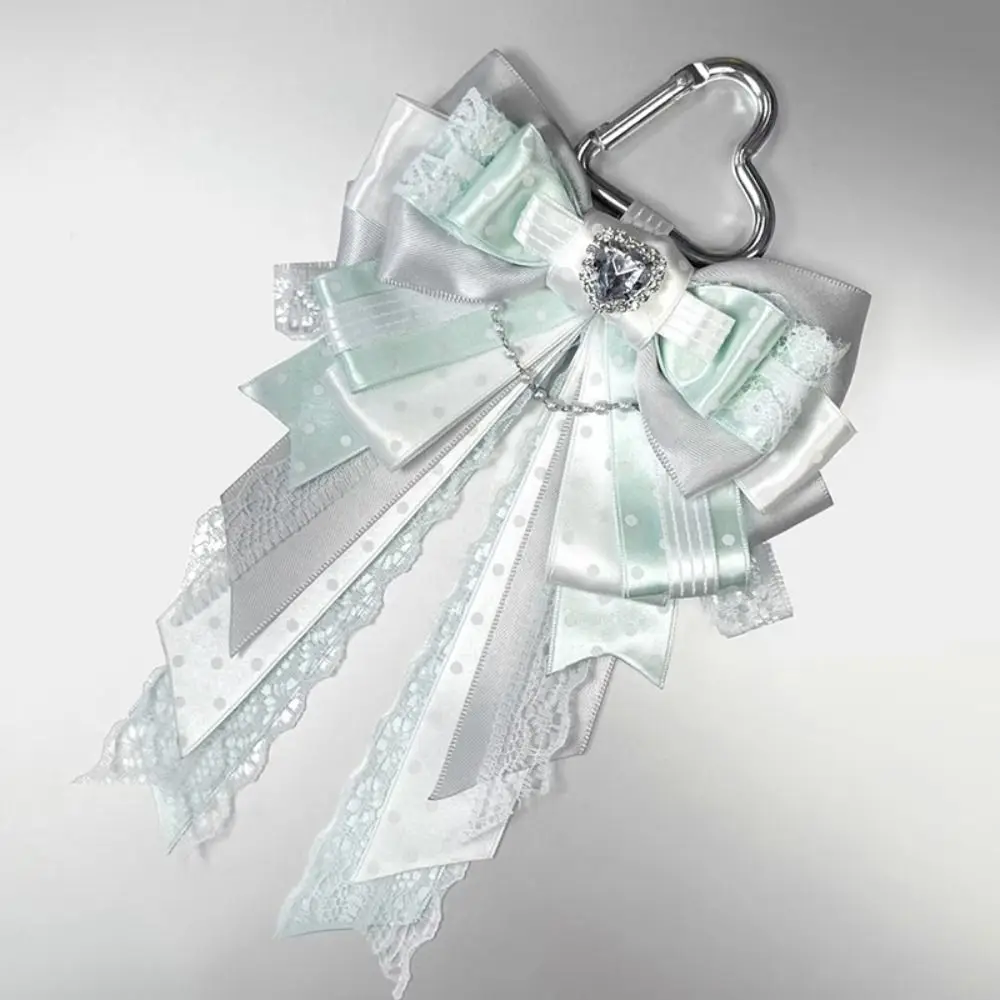 Pendant Style Bow Ribbon Keychain Pink Lace Bow Handmade Backpack Pendant Itabag Decoration Accessories Itabag Carat Rod Pendant