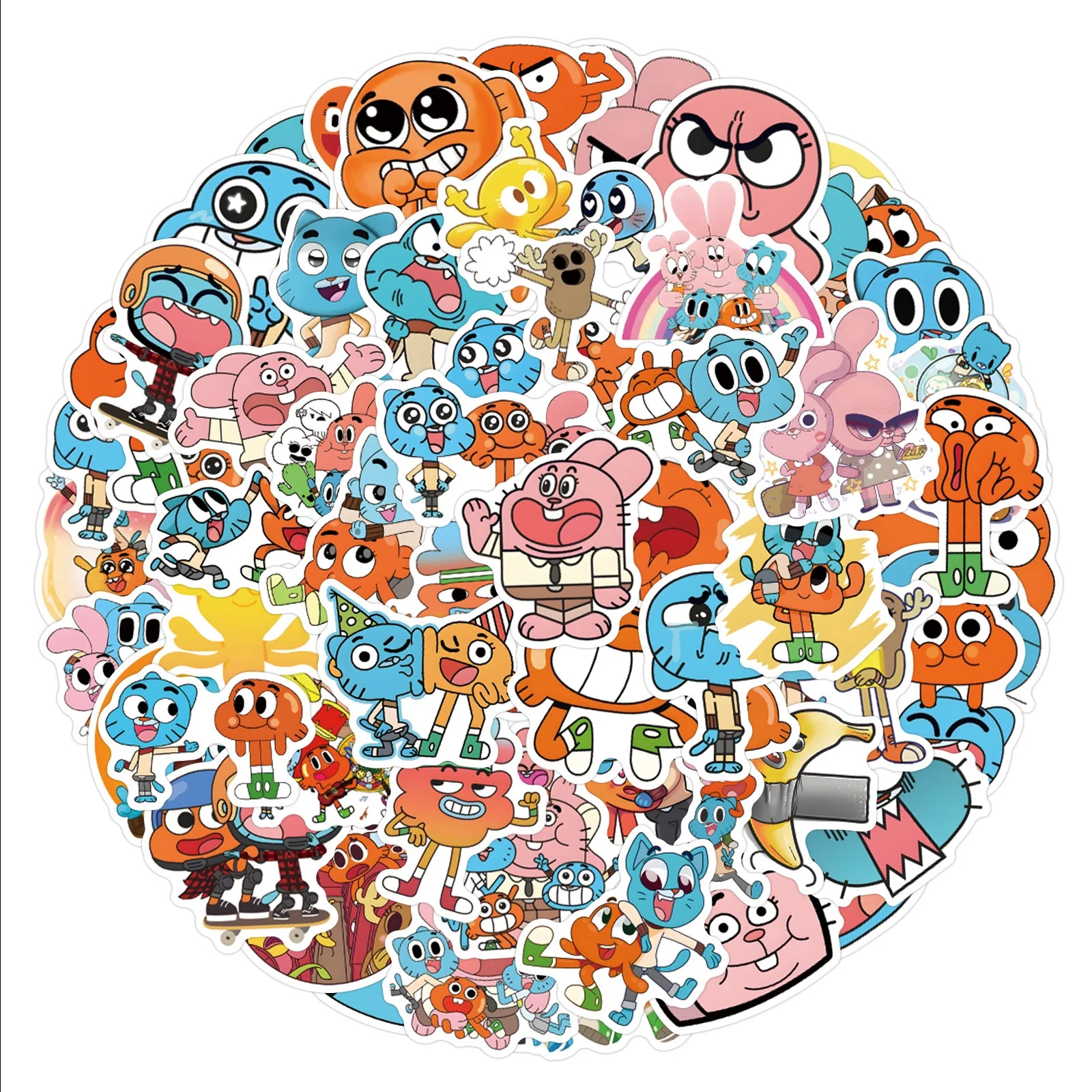 50/100Pcs The Amazing World of Gumball Stickers Darwin Gumball DIY Scrapbooking Phone Luggage Skateboard Waterproof Decals