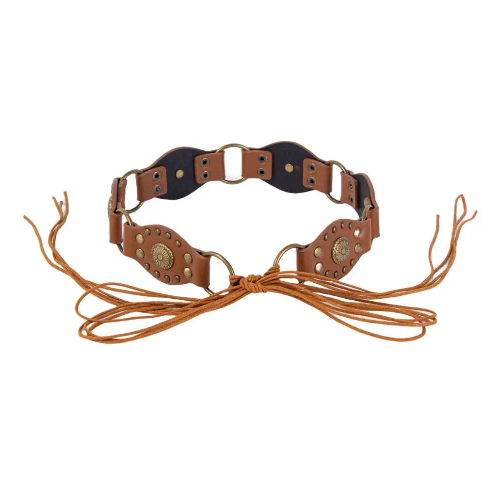 Ремень из искусственной кожи, новинка, коричневый ремень с узлом и пряжкой в форме сердца, широкий пояс из сплава, джинсовое платье