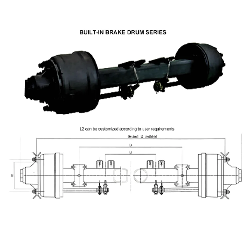 Custom Built Heavy Duty Live Axle Truck Trailer Axle for Semi Trailer and Trailer Parts Axle