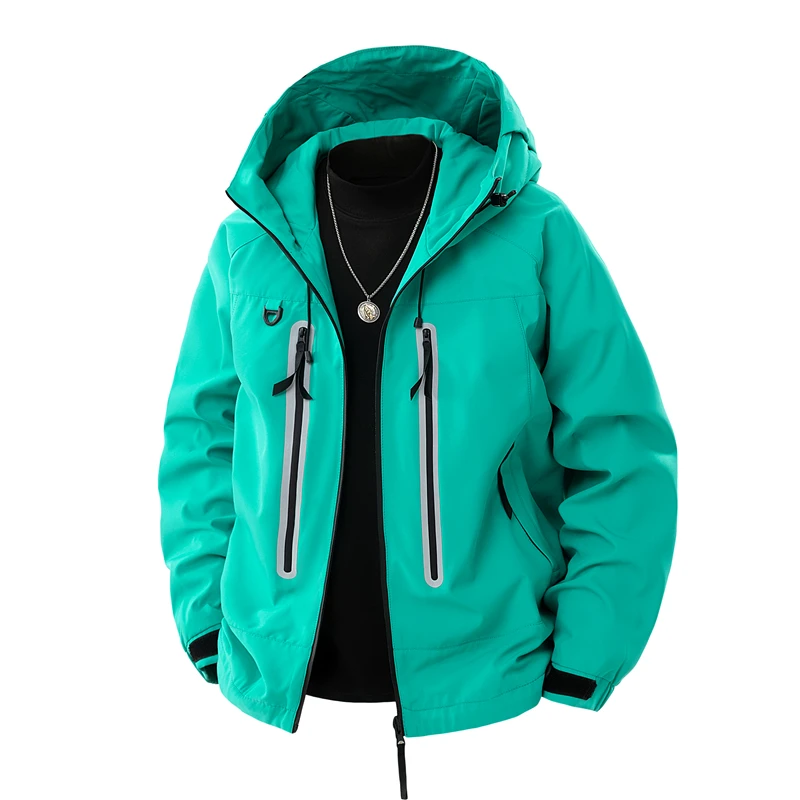 

Новая модная мужская уличная куртка с капюшоном 2026 года, весна-осень, однотонная, повседневная, молодежная, в стиле стритстайл, свободного кроя, парка, верхняя одежда
