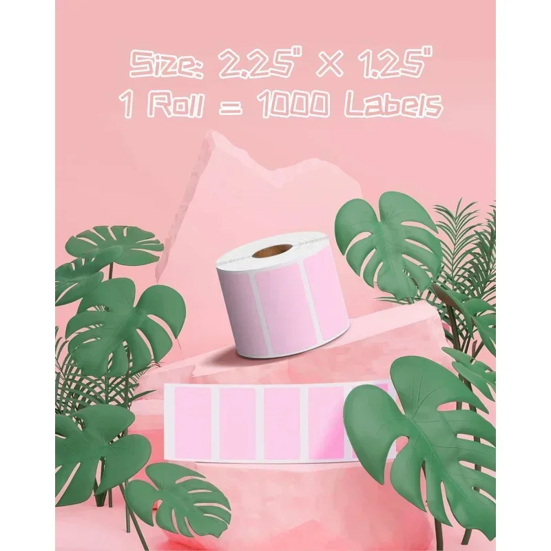 ملصقات حرارية مربعة Phomemo مقاس 2.25 بوصة × 1.25 بوصة لطابعة ملصقات الشحن (لفة 1000 ملصق) ملصقات لاصقة حرارية