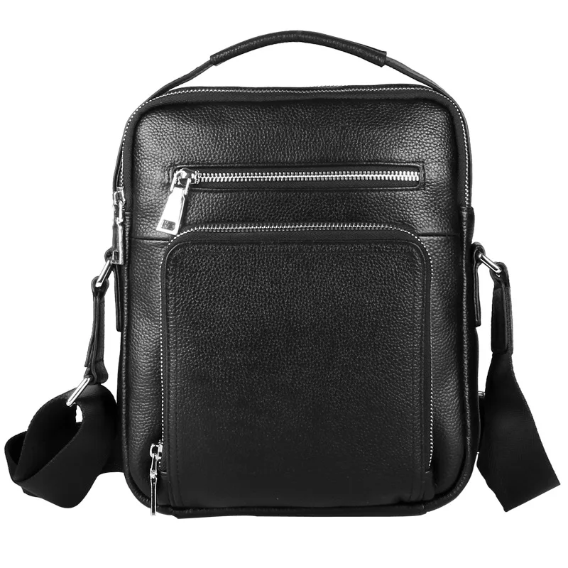 Factory Direct Sale Genuine Leather Single Shoulder Casual Crossbody Large Capacity Handheld Cowhide Men's Bag Trendy One Piece