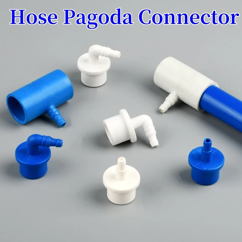 1/2Pcs ID 20mm New Pattern Hose Pagoda Joint PVC Direct Tee Elbow Connector Garden Irrigation Aquarium Fish Tank Aerator Fitting