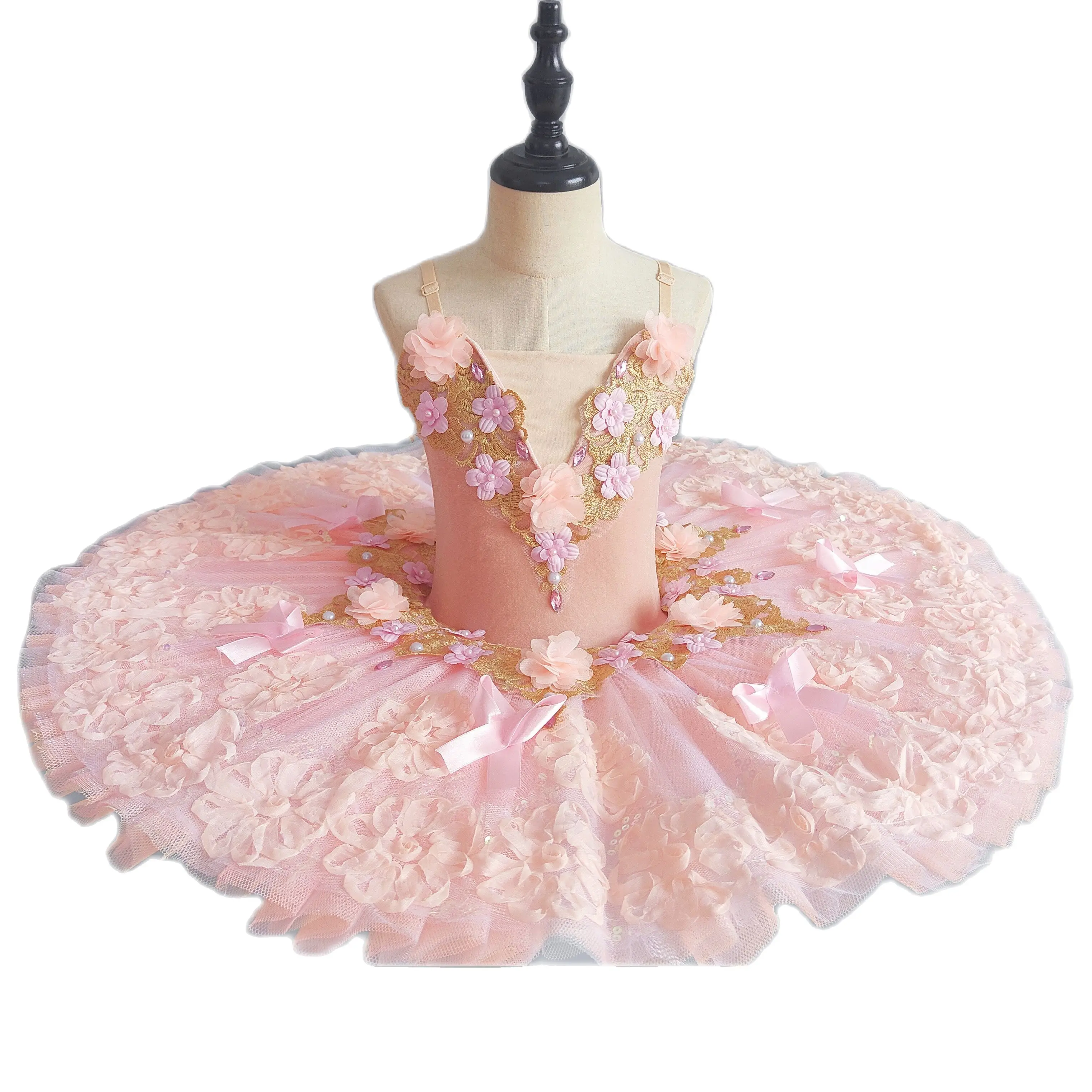 Rosa fada boneca profissional ballet tutu panqueca para menina tulles prato desempenho tutus para mulher ballet palco traje