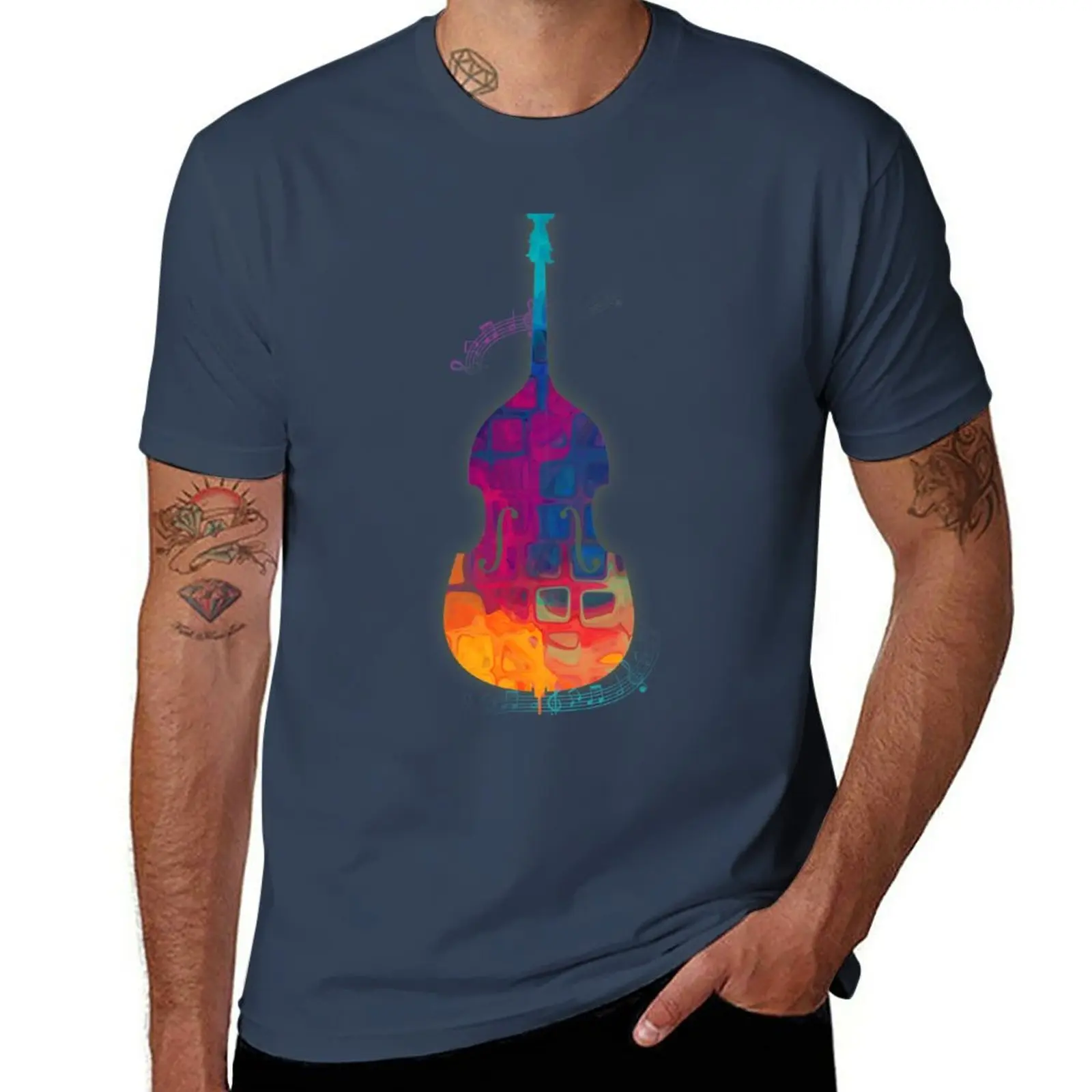 

New Double Bass Color T-Shirt graphics t shirt Short t-shirt T-shirt short workout shirts for men