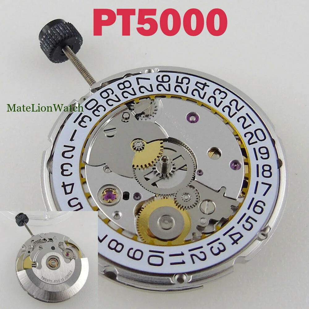 Asia PT5000 Automatic Watch Movement 28800 bph Date Clone 2824 High Accuracy