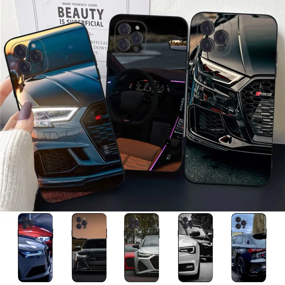 A-Audis R-S car  Phone Case For Apple iPhone 15,14,13,12,11,XS,XR,X,8,7,Pro,Max,Plus,mini Silicone Black Cover