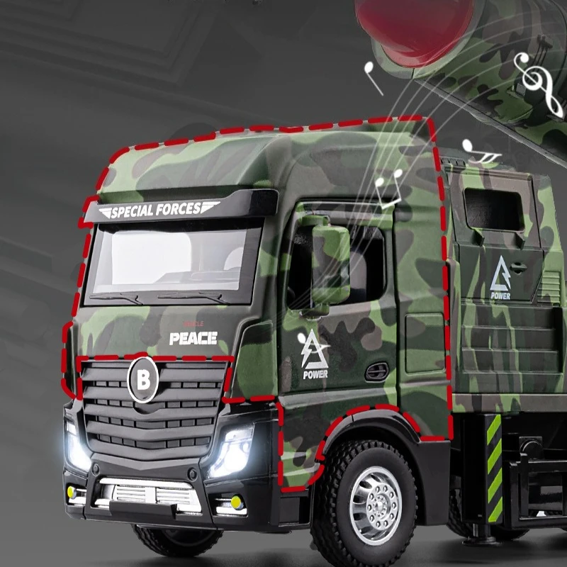 Symulacja 1/32 Samochód Pancerny Zabawka Odlew Stop Dźwięk i Światło Pojazd Zabawka dla Dzieci Prezent Urodzinowy Kolekcja Miniaturowa Samochód