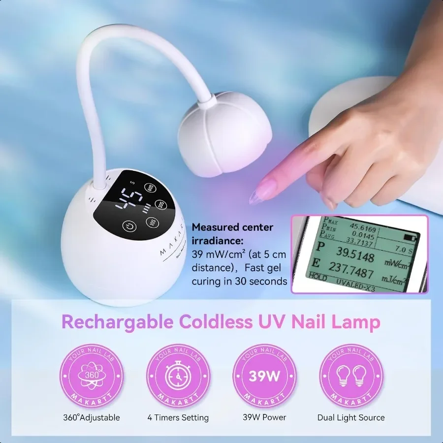 UV LED-nagellamp Zwanenhals UV-licht voor gelnagels Cherie Cordl USB 39W nageldroger LED-gellamp met 4-voudige automatische sensor Snelle Fl
