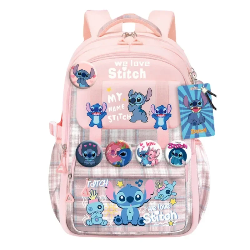 Disney Stitch Animation Peripheral Creative Cartoon Cute Print mochila informal ligera de gran capacidad versátil para estudiantes, regalo