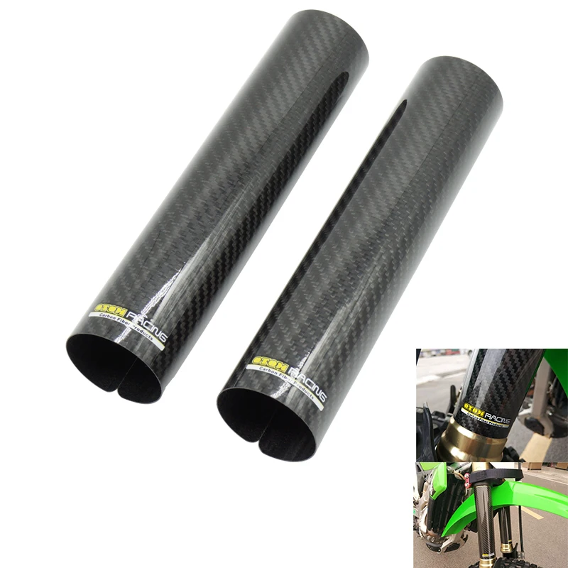 

Motorcycle Carbon Fiber Front Fork Guard Universal Adjustable 45-52mm, Used for CRF YZF WR KXF SXF EXC