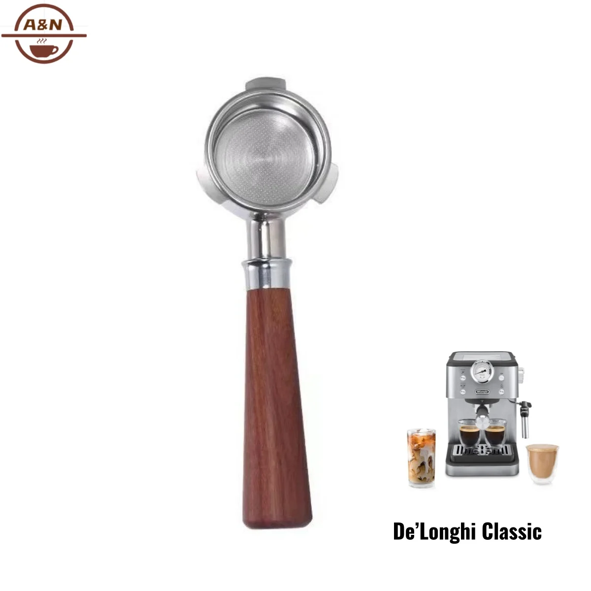 

51mm Espresso Bottomless Portafilter Fits Delonghi Linea Classic EM450M/CASABREWS CM5418 3700Essential 3700Gense,Sangkee ESS5
