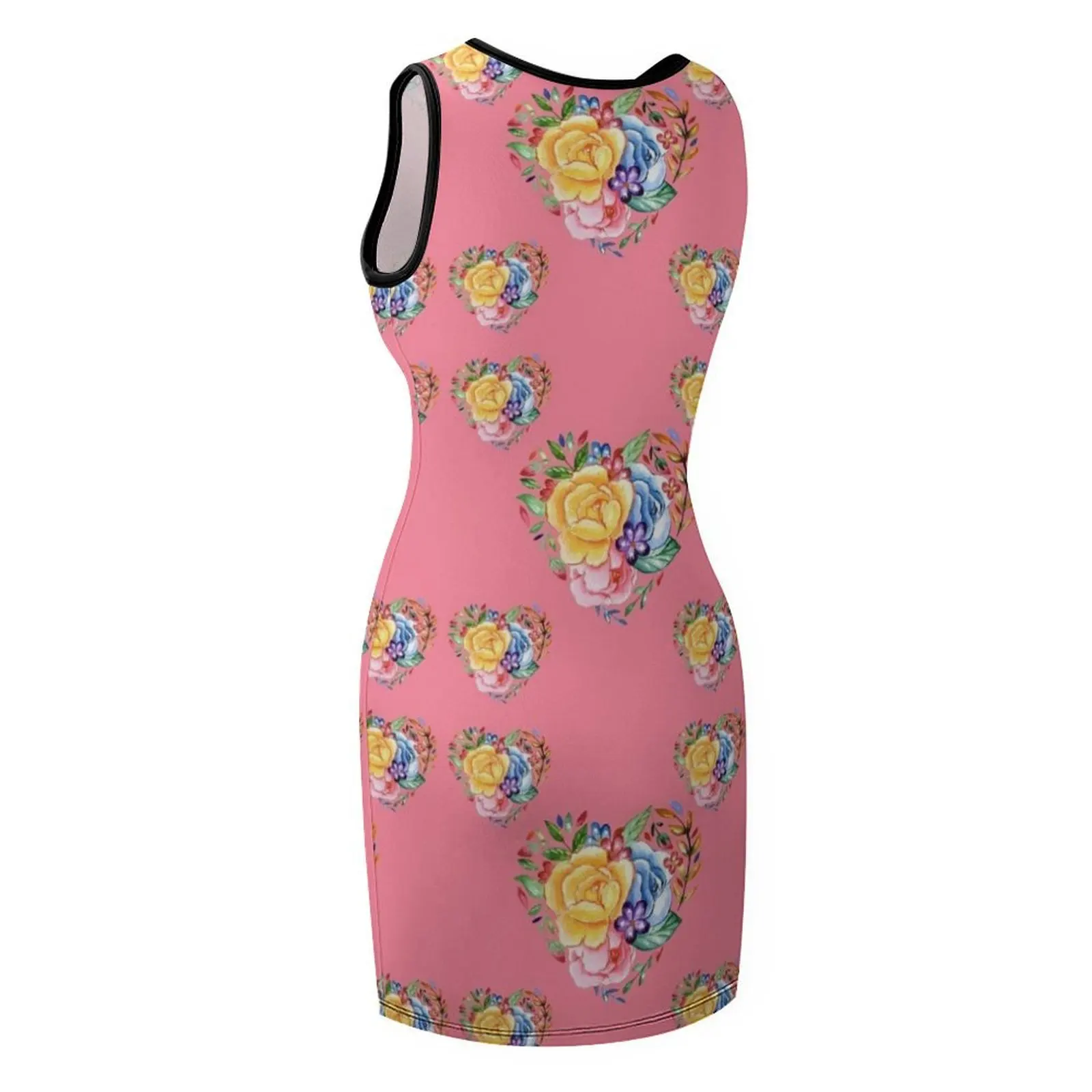 Valentine Floral Hearts Sleeveless Sundress Women dresses summer Cocktail of dresses Summer women's clothing