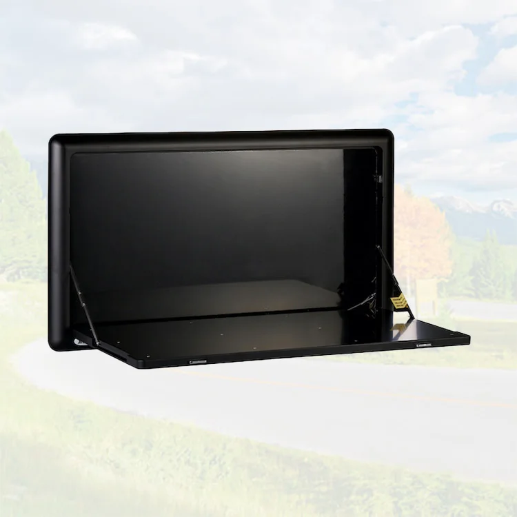 OEM SY24 RV Picnic Table Plastic ASA Material Caravan Picnic Table Black Color Motorhome Dining Table