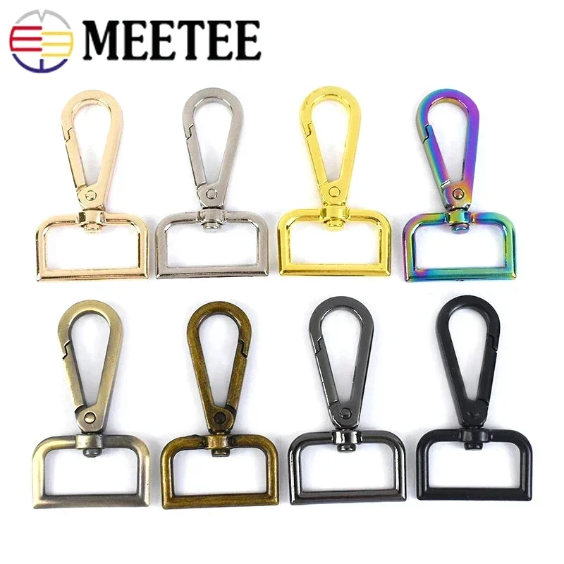 5Pcs Meetee 16-50mm Metal Bag Buckles Carbines Swivel Lobster Clasp Snap Hook Key Chain Strap Clip Leather Hardware Accessories