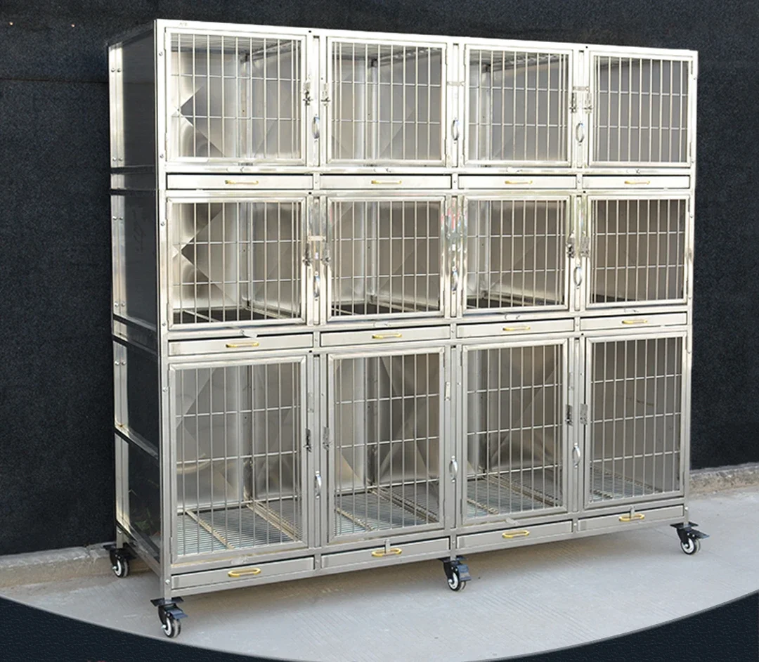 Three-layer stainless steel dog cage foster cage small dog double-layer multi-layer hospital inpatient cage pet store