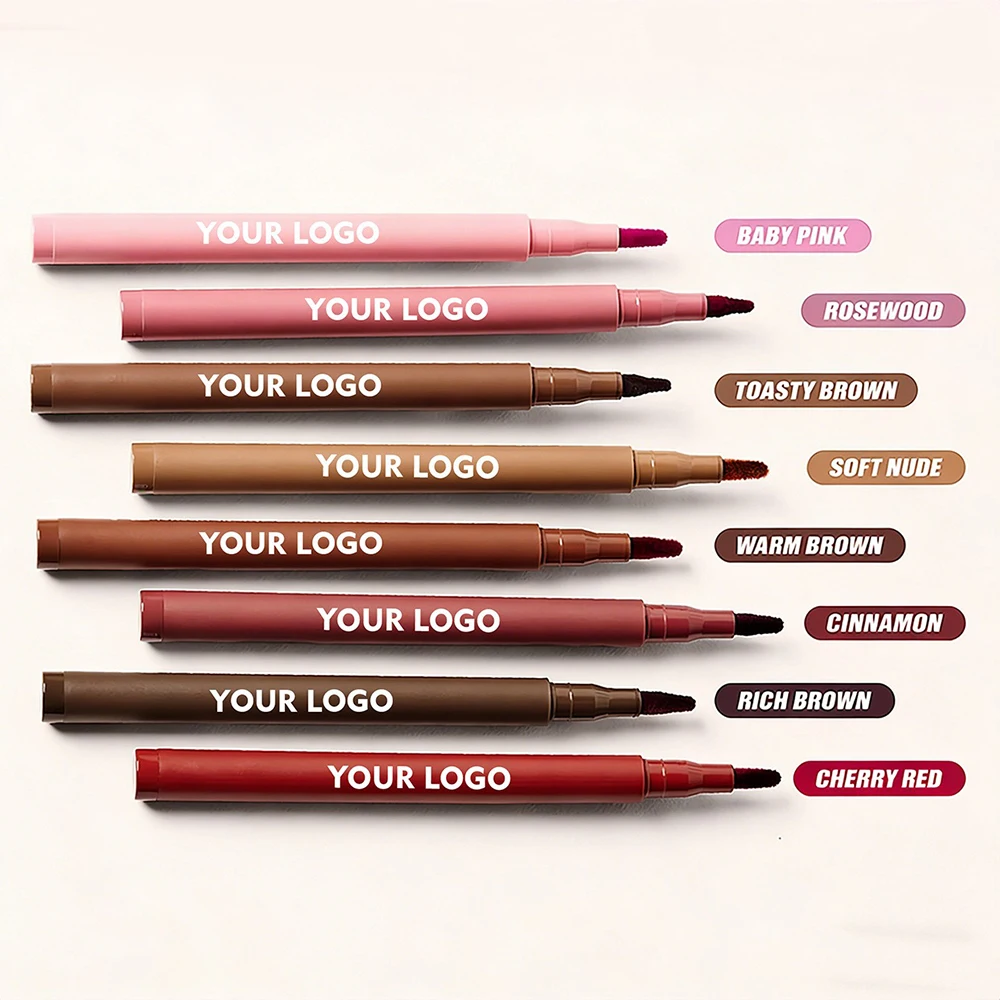 8 Colors Frosted Plumping Lip Liner Private Label Velvet Waterproof Lipstick Lipliner Custom Logo Vegan Makeup Wholesale