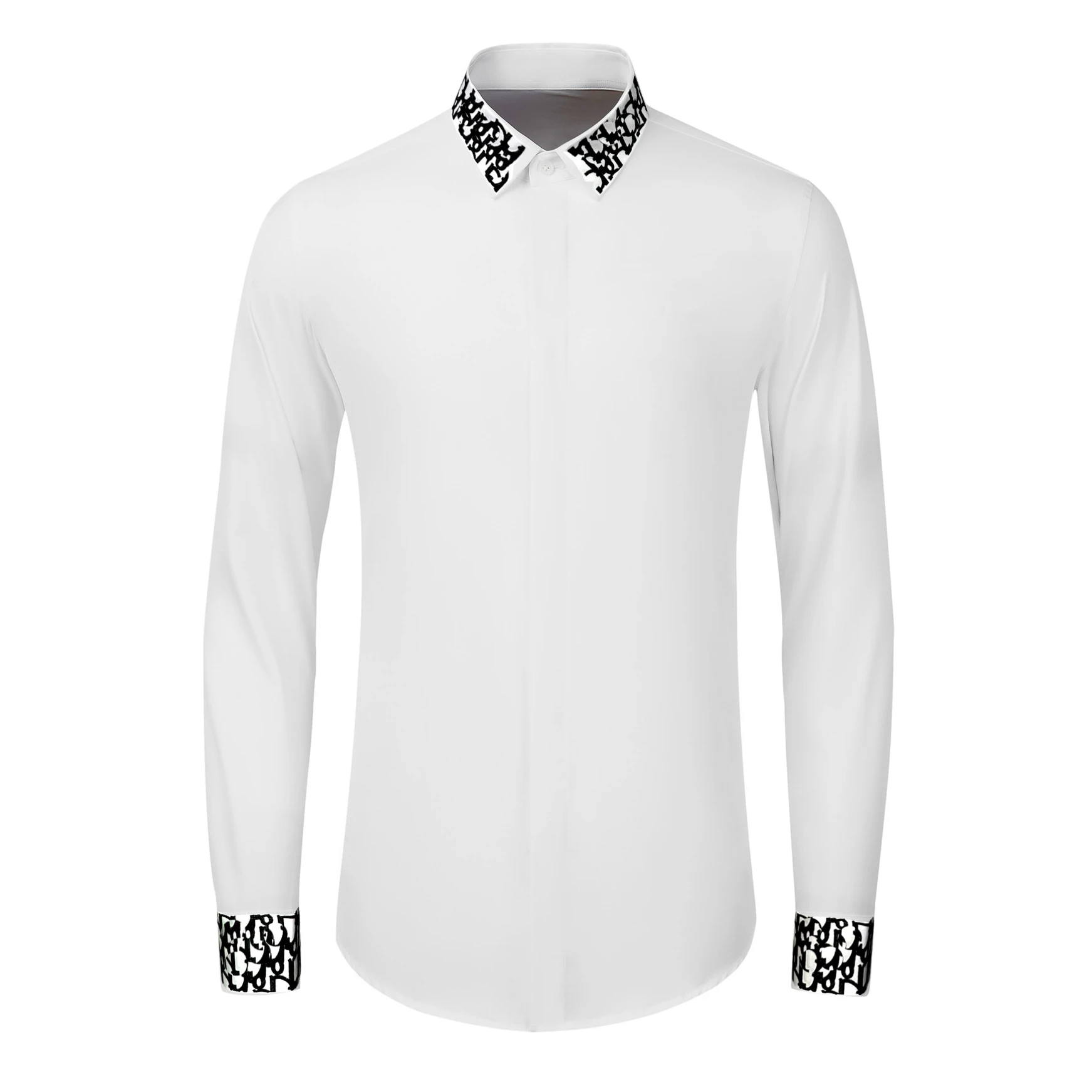 

Luxury Embroidered Men's Shirt Brand Men Clothing Long Sleeve Casual Business Dress Shirt Slim Star Social Banquet Party Blouse