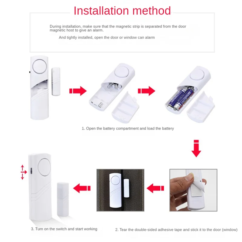 B44C 5 set/lote porta e janela sensor magnético alarme de segurança em casa inteligente proteção porta janela alarme