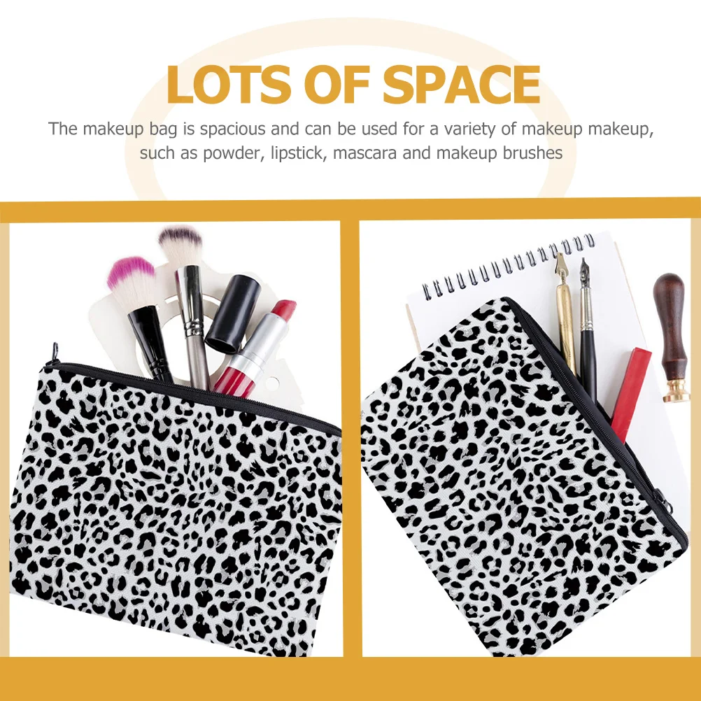 

2Pcs Leopard Makeup Bag Portable Pouch Travel Toiletries Organizer Small Lightweight Beauty Storage Bag for Girls
