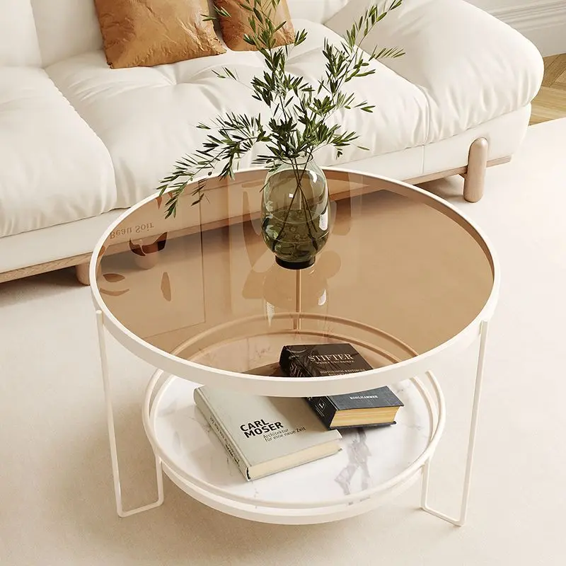 Nordic Tempered Transparent Glass Coffee Tables Living Room Small Apartment Luxury Minimalist Tea Table Hall Design Furniture