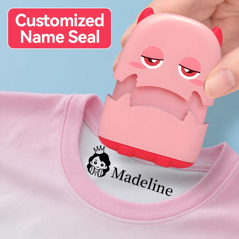 

Штамп с именем на заказ для детского сада, горячая распродажа, водонепроницаемая детская печать многоразового использования с черными чернилами - подарок для малышей