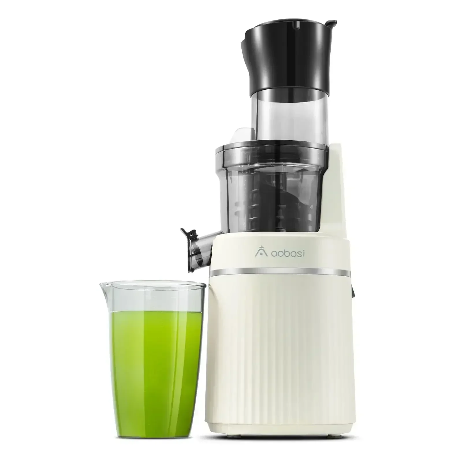 Aobosi Masticating Juicer, Slow Juicer with Large Feed Chute, Quiet Motor & Reverse Function, Easy to Clean Brush, Juicer Machin