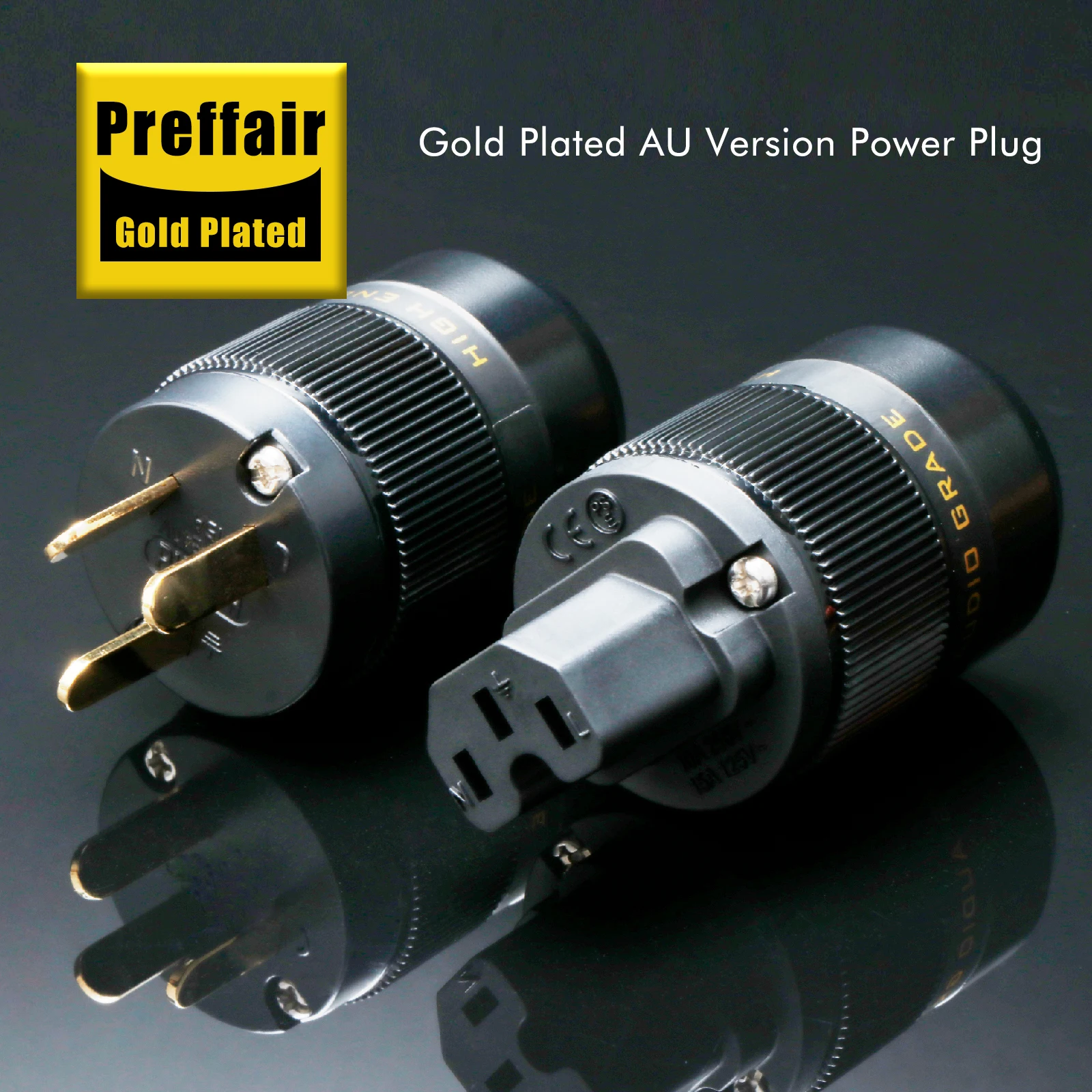 Preffair HIFI Audio AU AC Stecker Rhodium/Gold Beschichteter Anschluss C15 Buchse für DIY Stromkabel – Detail 6