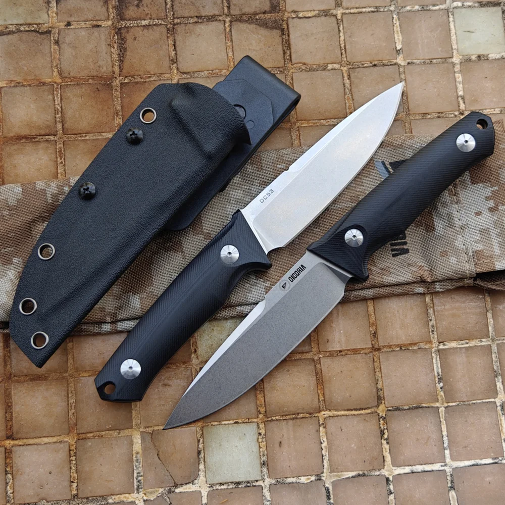 

DICORIA Made BlackGlory DC53 Steel 60 HRC Fixed Blade Knife G10 Handle Tactical Hunting Knives Camping Survival Outdoor EDC Tool