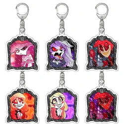 Hazbin Hotel Charlie Morningstar Cartoon portachiavi Anime Figure Alastor Vaggie zaino borsa Decor acrilico ciondolo portachiavi regalo